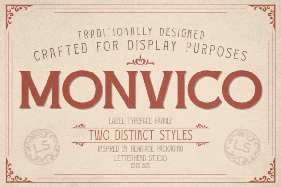 Monvico One: The Vintage Display Typeface for Handmade Branding